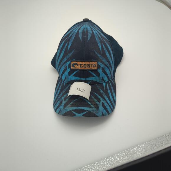 Costa Del Mar Hat Cap Snap Back Blue Palm Mesh Trucker Patch Tropical Fishing - Picture 11 of 11